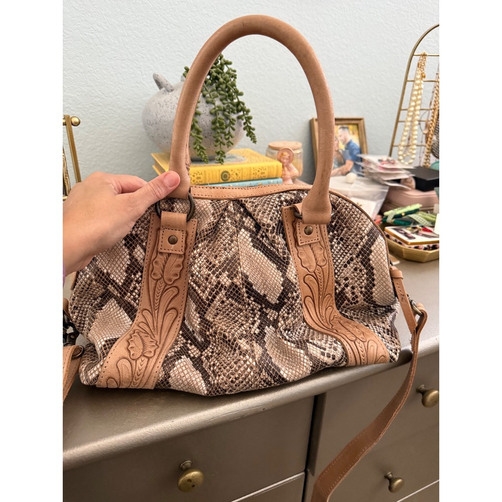 STS Ranchwear Stella Sansa Satchel Genuine Leather Snakeskin Western Bag - Picture 9 of 13